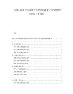 2025-2030中國畜禽養(yǎng)殖禁養(yǎng)區(qū)政策對沼氣原料供應(yīng)影響分析報告
