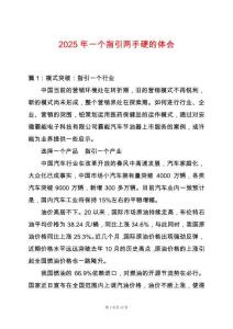 2025年一個指引兩手硬的體會