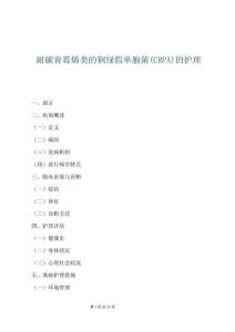 耐碳青霉烯類的銅綠假單胞菌(CRPA)的護理