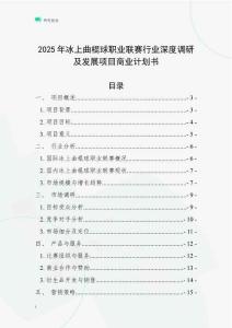 2025年冰上曲棍球職業(yè)聯(lián)賽行業(yè)深度調(diào)研及發(fā)展項目商業(yè)計劃書