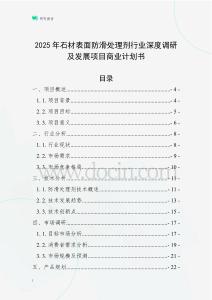 2025年石材表面防滑處理劑行業深度調研及發展項目商業計劃書