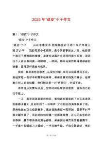 2025年“頑皮”小子作文