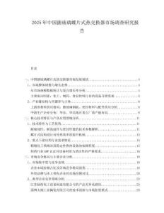 2025年中國搪玻璃蝶片式熱交換器市場調查研究報告