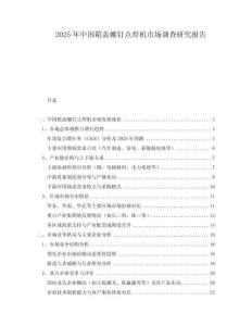 2025年中國箱蓋螺釘點焊機市場調查研究報告