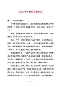 2025年仲秋的夜晚作文