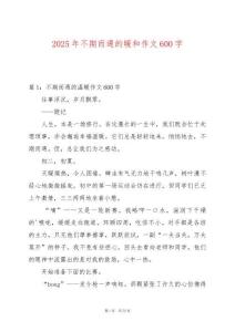 2025年不期而遇的暖和作文600字