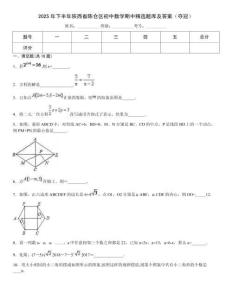 2025年下半年陜西省陳倉區初中數學期中精選題庫及答案（奪冠）