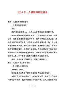 2025年1月攝影師辭職報告