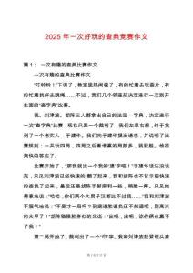 2025年一次好玩的查典競(jìng)賽作文