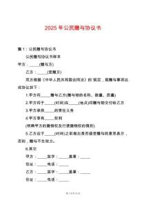 2025年公民贈與協議書