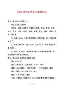 2025年停止的近義詞是什么