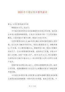 2025年介紹云岡石窟導游詞