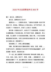 2025年元旦團(tuán)聚飯作文800字