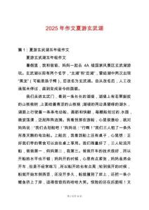 2025年作文夏游玄武湖