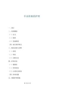 羊水栓塞的護(hù)理