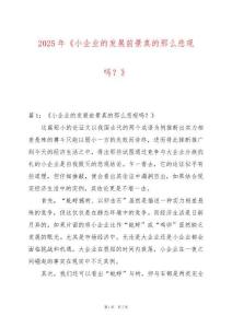 2025年《小企業的發展前景真的那么悲觀嗎？》