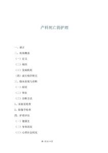 產(chǎn)科死亡的護(hù)理