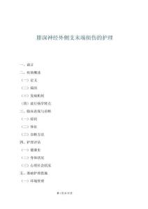 腓深神經(jīng)外側(cè)支末端損傷的護(hù)理