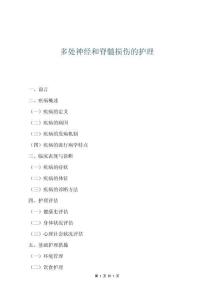 多處神經(jīng)和脊髓損傷的護(hù)理