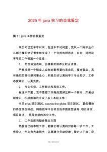2025年java實(shí)習(xí)的自我鑒定