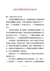 2025年你的目光作文800字