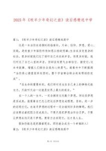 2025年《牧羊少年奇幻之旅》讀后感精選中學