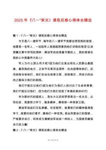 2025年《“八一”榮光》課觀后感心得體會精選