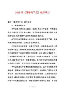 2025年《漂移與下沉》教學(xué)設(shè)計(jì)