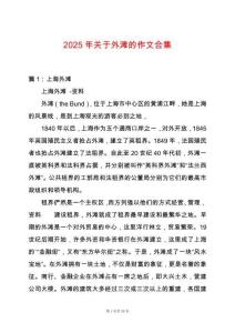 2025年關于外灘的作文合集