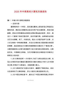 2025年中南高校計算機實踐報告