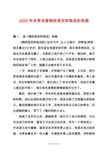 2025年世界名著鋼鐵是怎樣煉成的有感