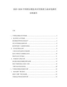 2025-2030中國(guó)清潔煤技術(shù)應(yīng)用現(xiàn)狀與商業(yè)化路徑分析報(bào)告