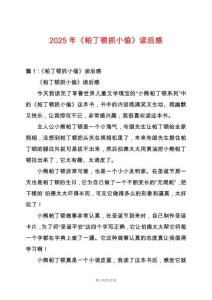 2025年《帕丁頓抓小偷》讀后感