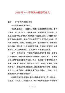 2025年一個不尋常的星期天作文