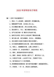 2025年好聽的句子特性