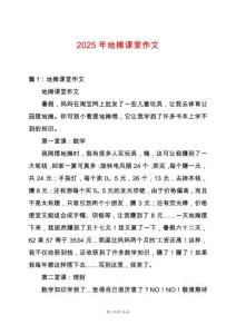 2025年地?cái)傉n堂作文