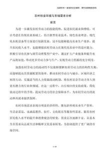 農村創業環境與市場需求分析