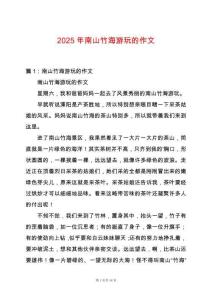 2025年南山竹海游玩的作文