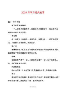 2025年學習經(jīng)典名言