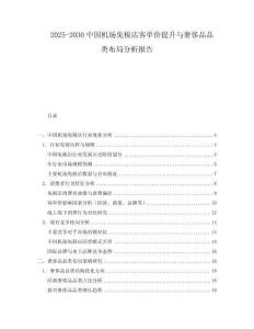 2025-2030中國機場免稅店客單價提升與奢侈品品類布局分析報告