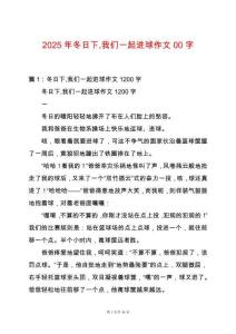 2025年冬日下我們一起進(jìn)球作文00字