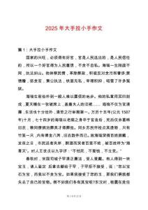 2025年大手拉小手作文