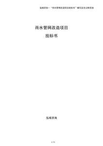 雨水管網改造項目投標書