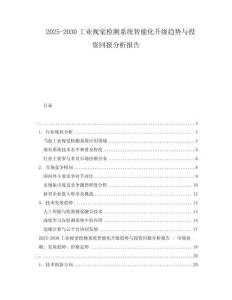 2025-2030工業(yè)視覺檢測系統(tǒng)智能化升級趨勢與投資回報分析報告