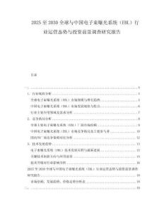 2025至2030全球與中國電子束曝光系統(tǒng)（EBL）行業(yè)運營態(tài)勢與投資前景調(diào)查研究報告