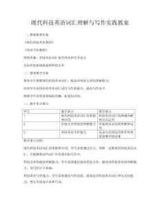 現代科技英語詞匯理解與寫作實踐教案