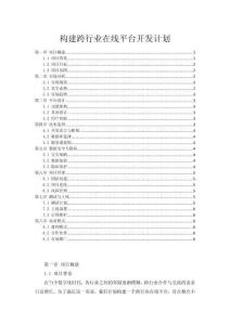 構(gòu)建跨行業(yè)在線平臺開發(fā)計劃