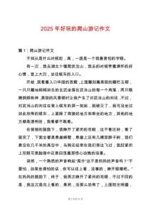 2025年好玩的爬山游記作文