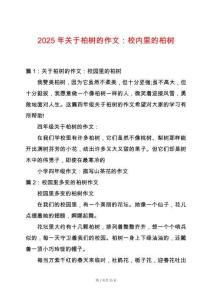 2025年關(guān)于柏樹的作文：校內(nèi)里的柏樹
