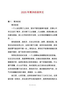 2025年寒冷的夜作文